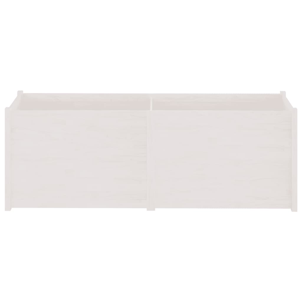 Pflanzkübel Weiß 200x50x70 cm Massivholz Kiefer