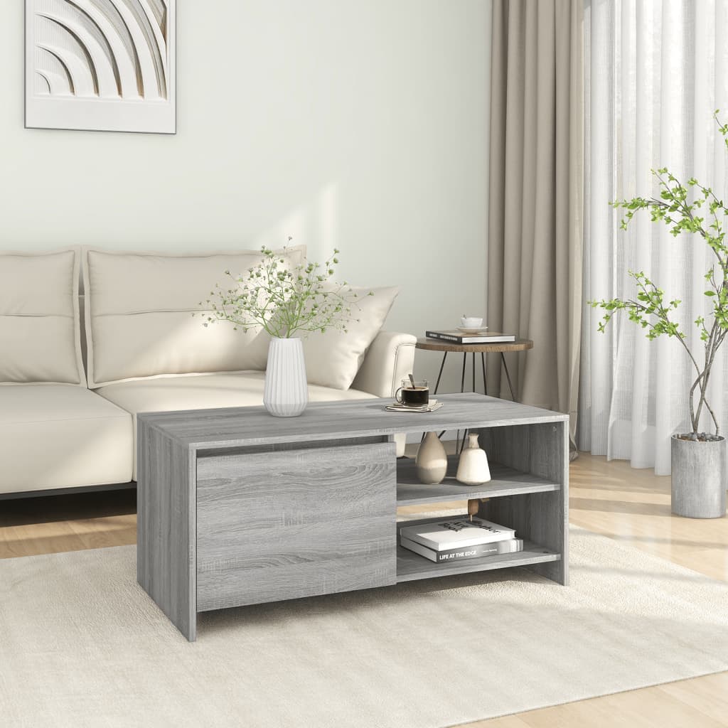 Couchtisch Weiß 102x50x45 cm Holzwerkstoff