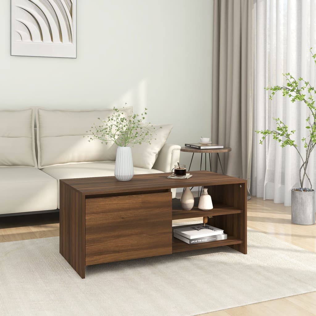 Couchtisch Weiß 102x50x45 cm Holzwerkstoff