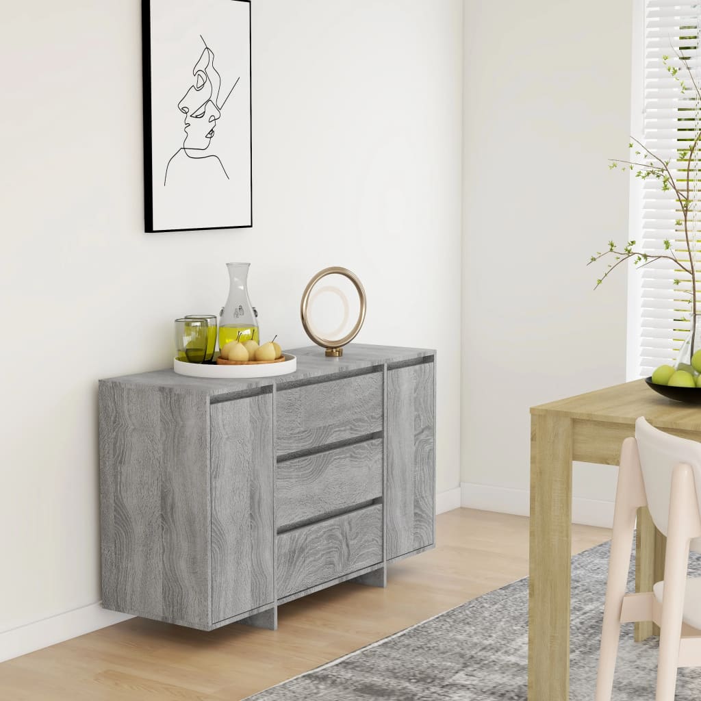 Sideboard mit 3 Schubladen Weiß 120x41x75 cm Holzwerkstoff