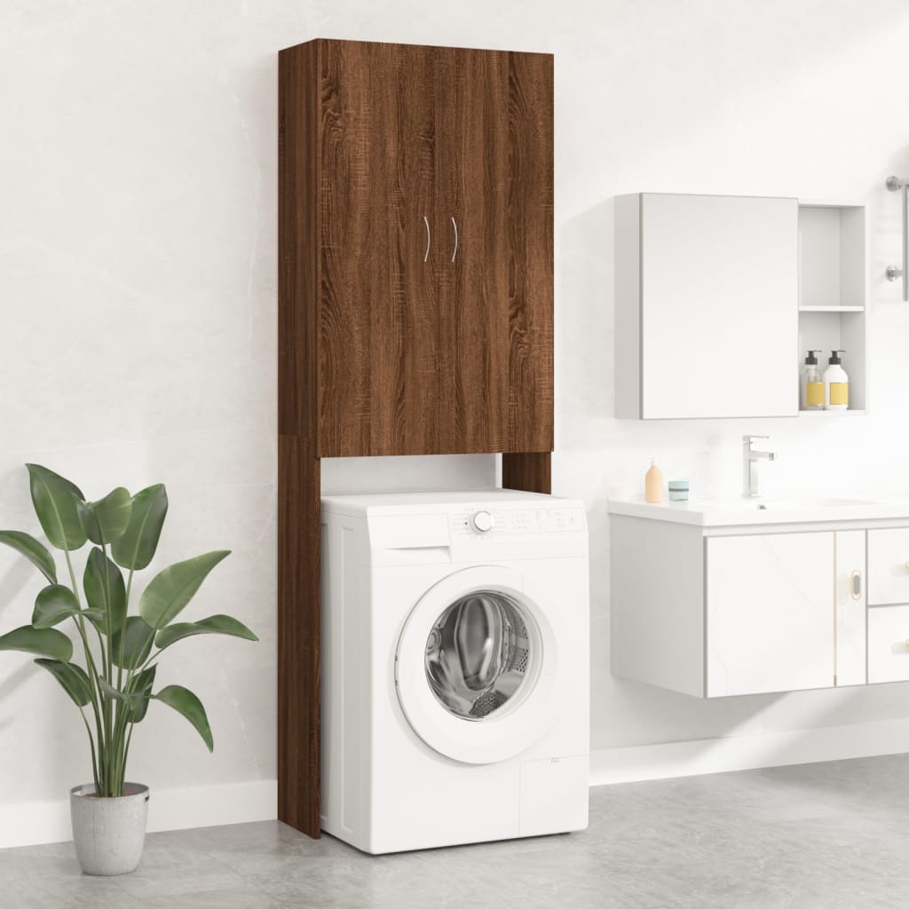 Waschmaschinenschrank Weiß 64x25,5x190 cm