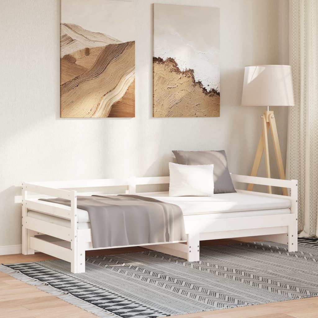 Tagesbett Ausziehbar Massivholz Kiefer 2x(90x200) cm