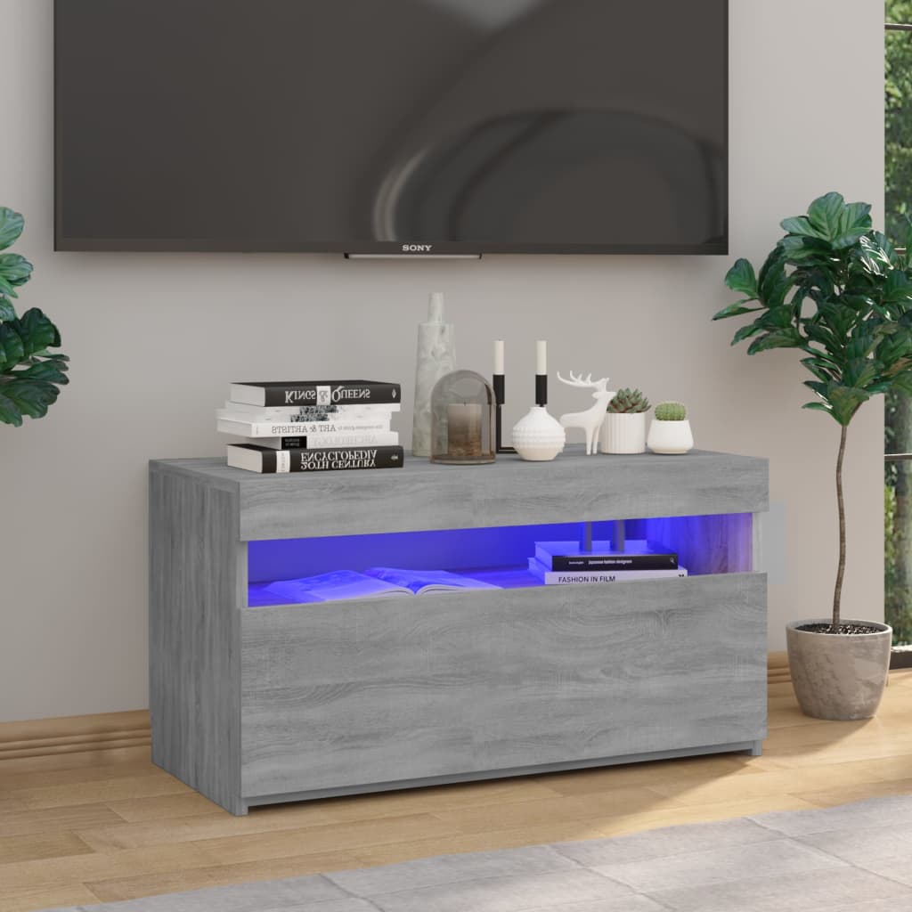 TV-Schrank mit LED-Leuchten Weiß 120x35x40 cm