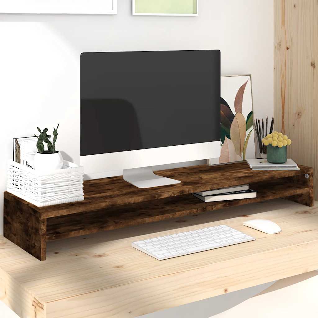 vidaXL Monitorständer Weiß 100x24x13 cm Holzwerkstoff