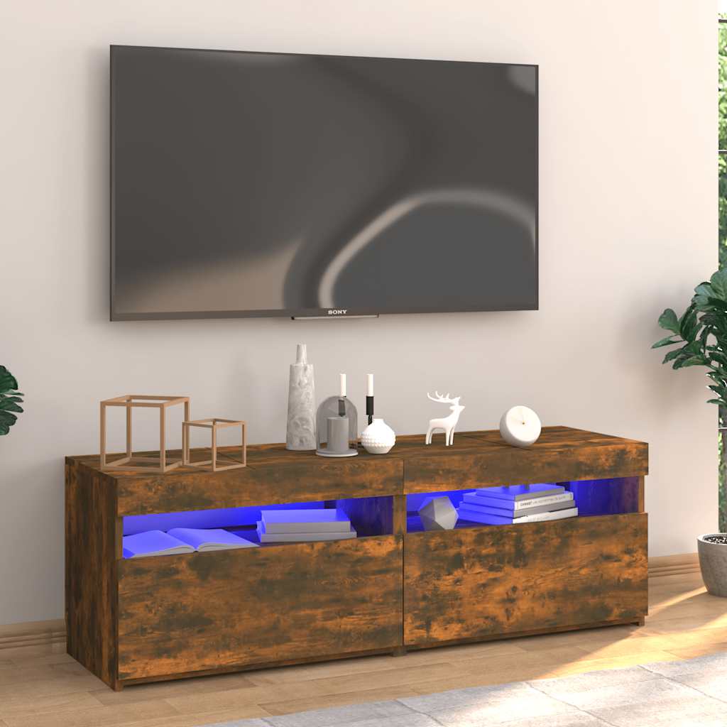 TV-Schrank mit LED-Leuchten Weiß 120x35x40 cm