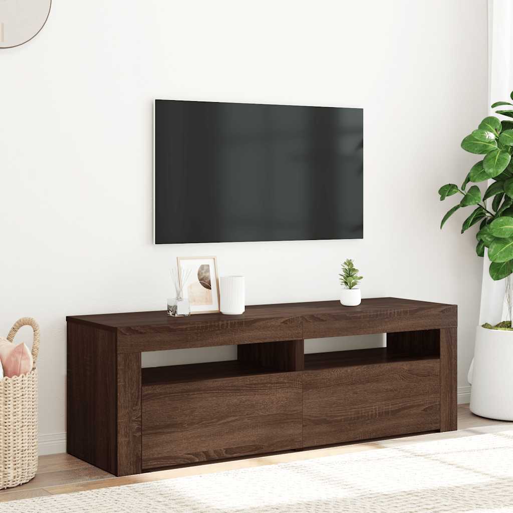 TV-Schrank mit LED-Leuchten Weiß 120x35x40 cm
