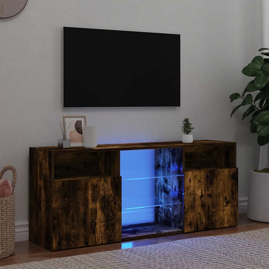 TV-Schrank mit LED-Leuchten Weiß 120x30x50 cm