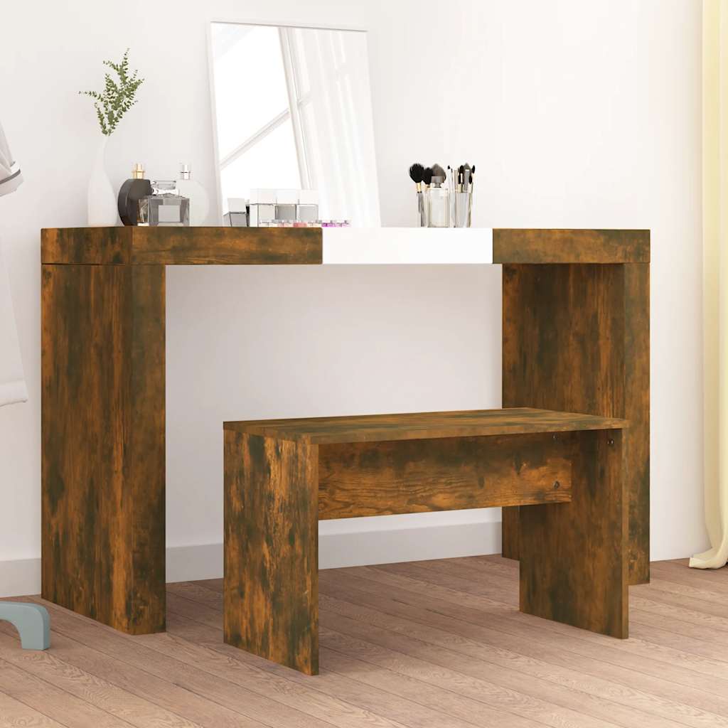 Schminkhocker Weiß 70x35x45 cm Holzwerkstoff