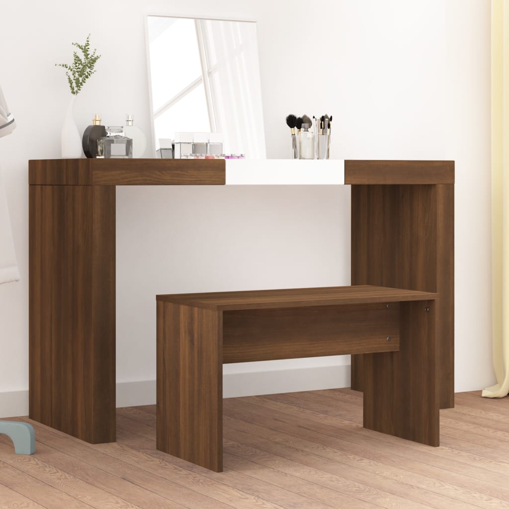 Schminkhocker Weiß 70x35x45 cm Holzwerkstoff