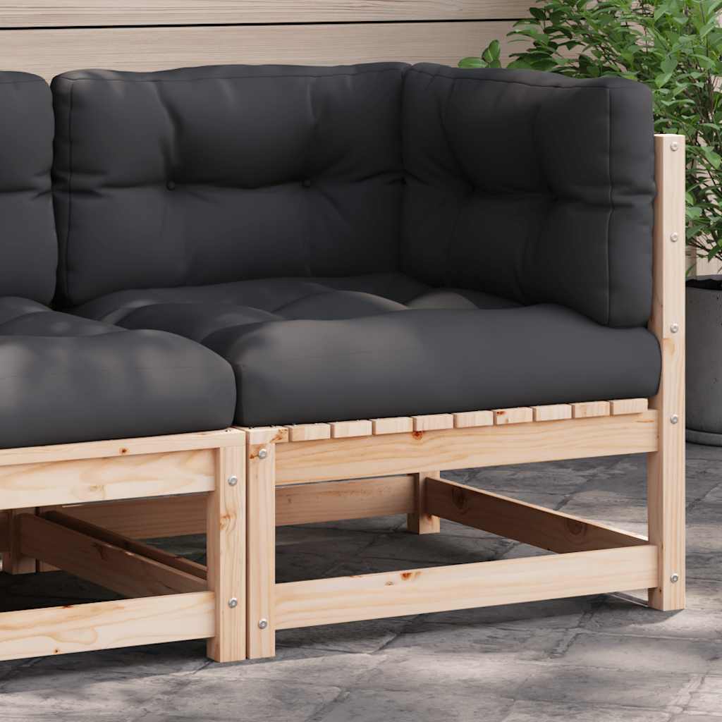 Gartensofa 2-Sitzer mit Kissen Kiefer Massivholz