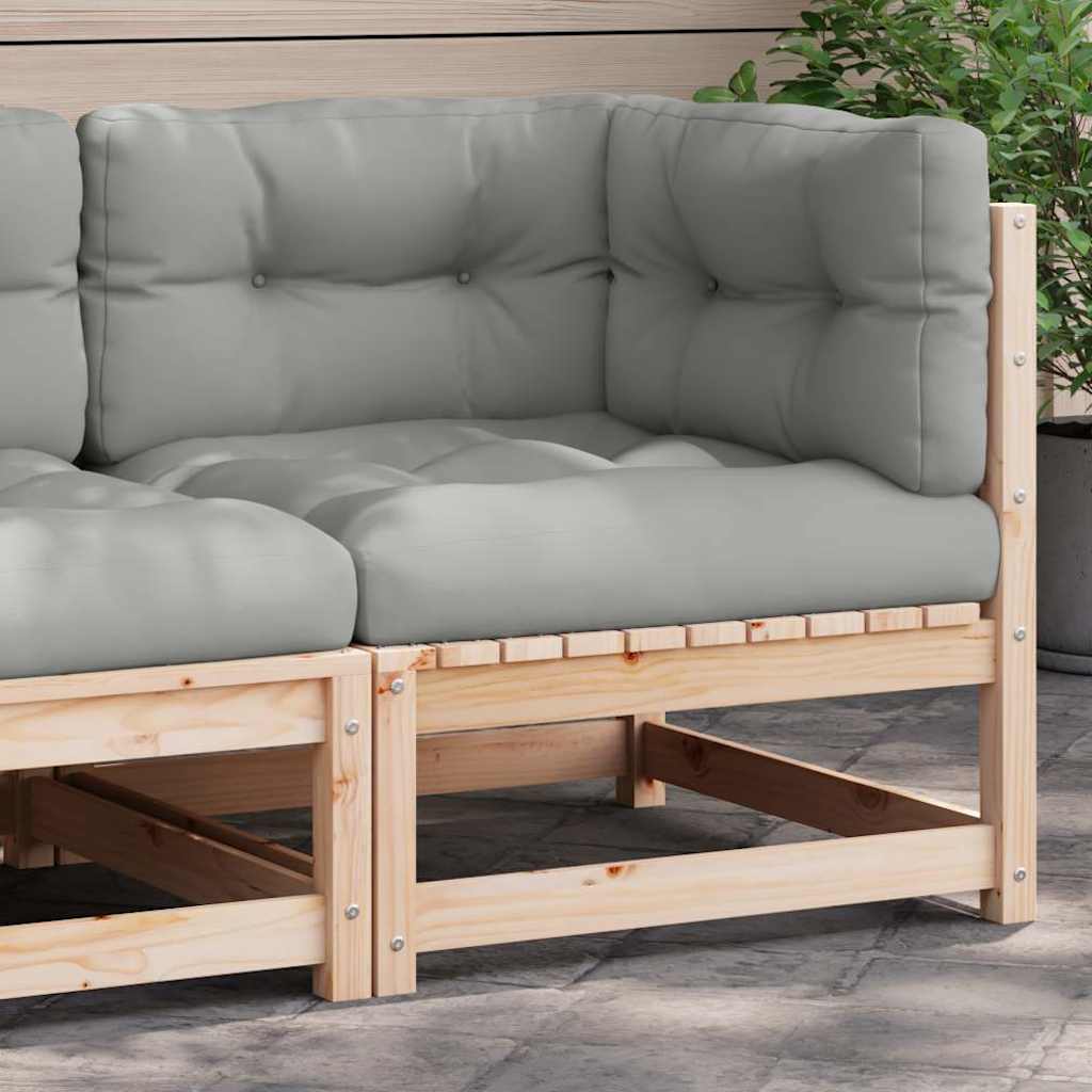 Gartensofa 2-Sitzer mit Kissen Kiefer Massivholz