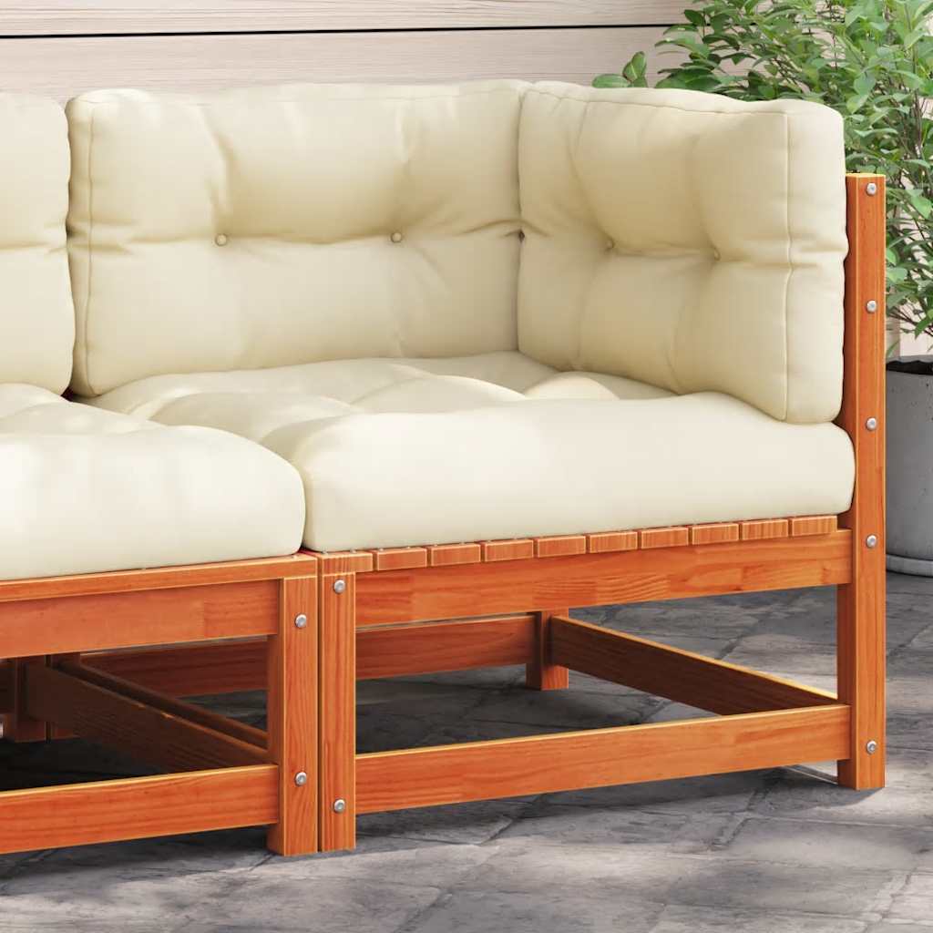 Gartensofa 2-Sitzer mit Kissen Kiefer Massivholz