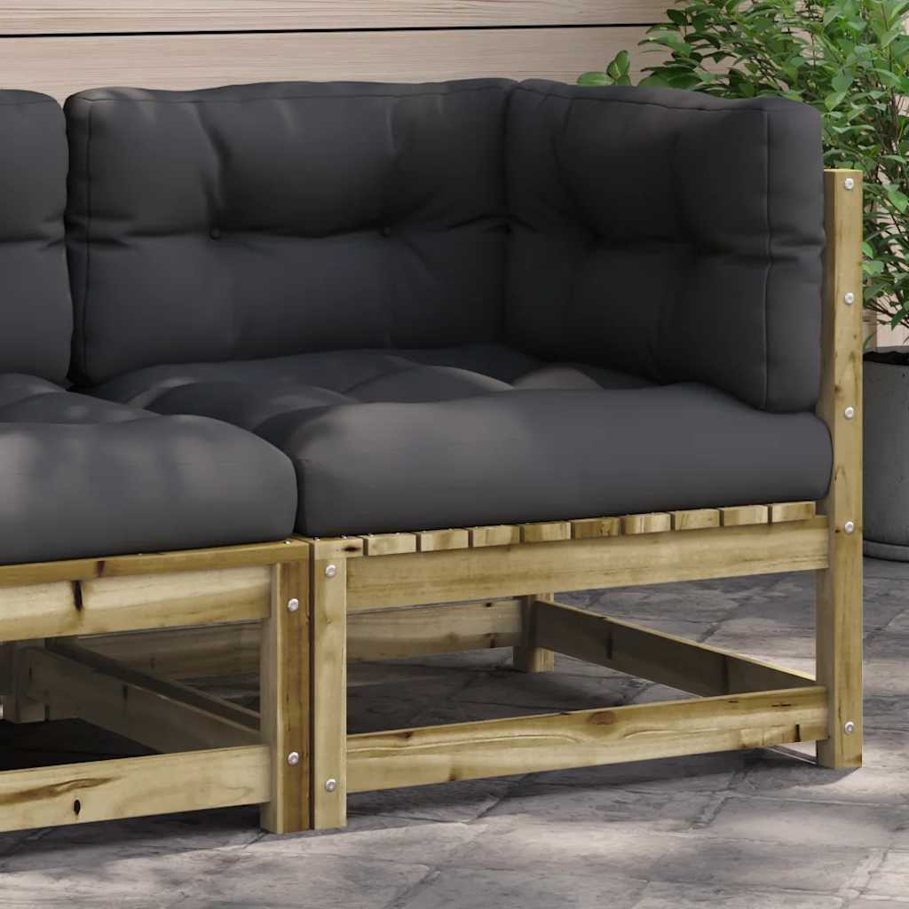 Gartensofa 2-Sitzer mit Kissen Kiefer Massivholz