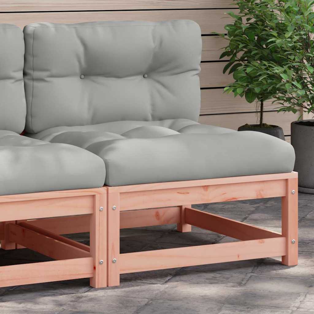 Garten-Mittelsofa mit Anthrazit Kissen Weiß Massivholz Kiefer