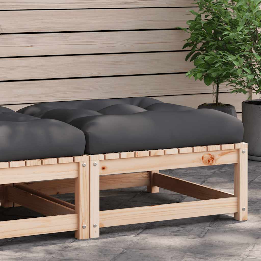 Gartensofa 2-Sitzer mit Kissen Kiefer Massivholz