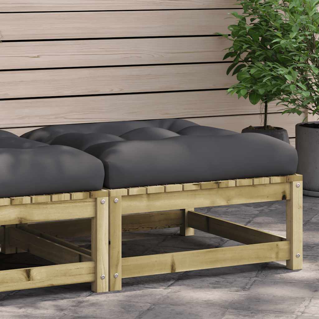 Gartensofa 2-Sitzer mit Kissen Kiefer Massivholz