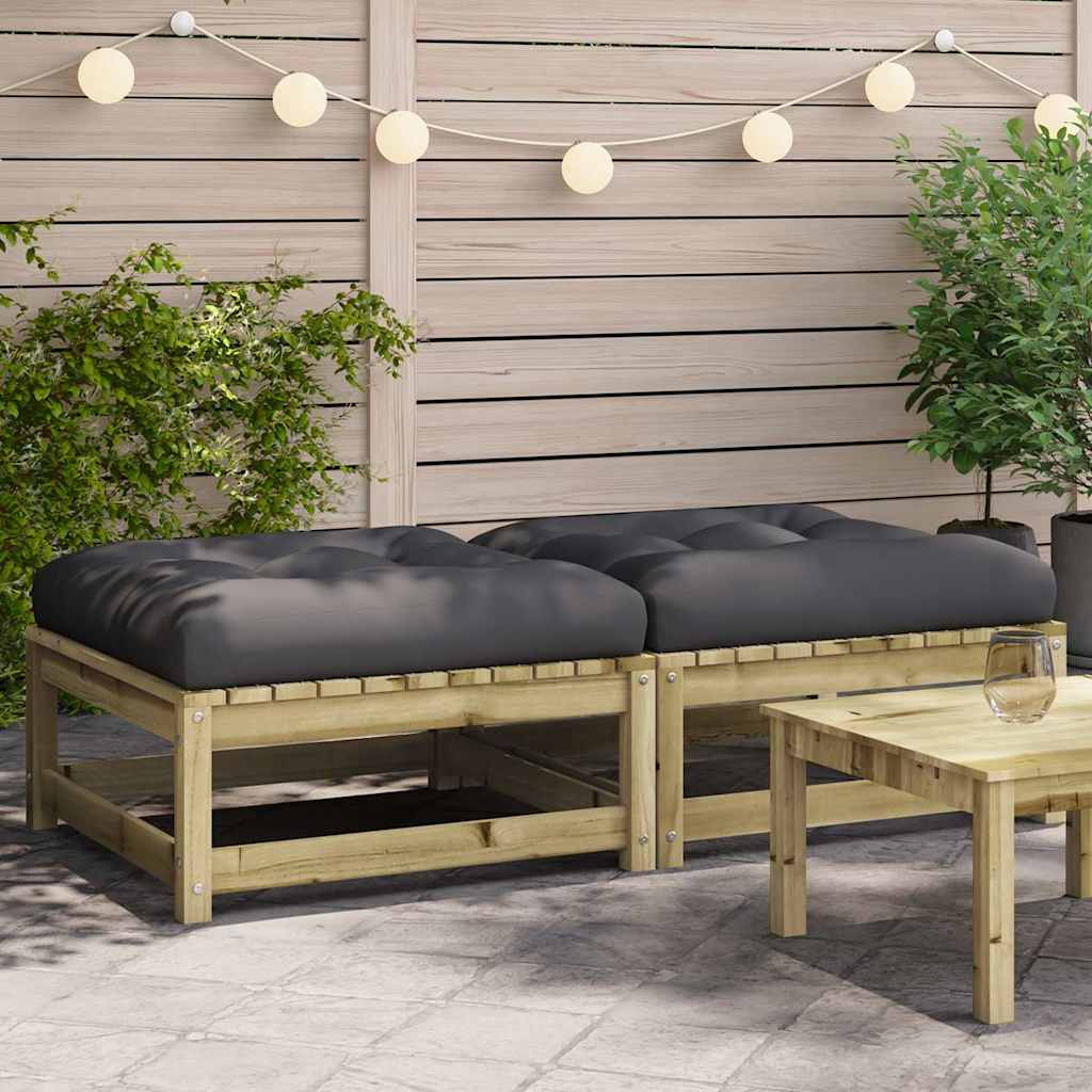 Gartensofa 2-Sitzer mit Kissen Kiefer Massivholz