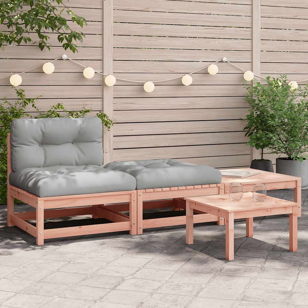 Garten-Mittelsofa mit Anthrazit Kissen Weiß Massivholz Kiefer