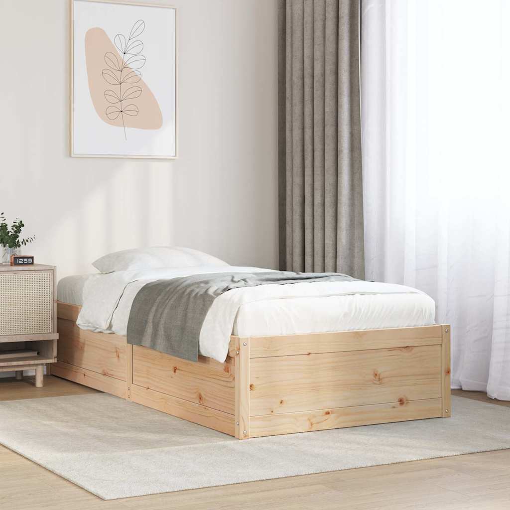 Massivholzbett ohne Matratze Weiß 200x200 cm Kiefernholz