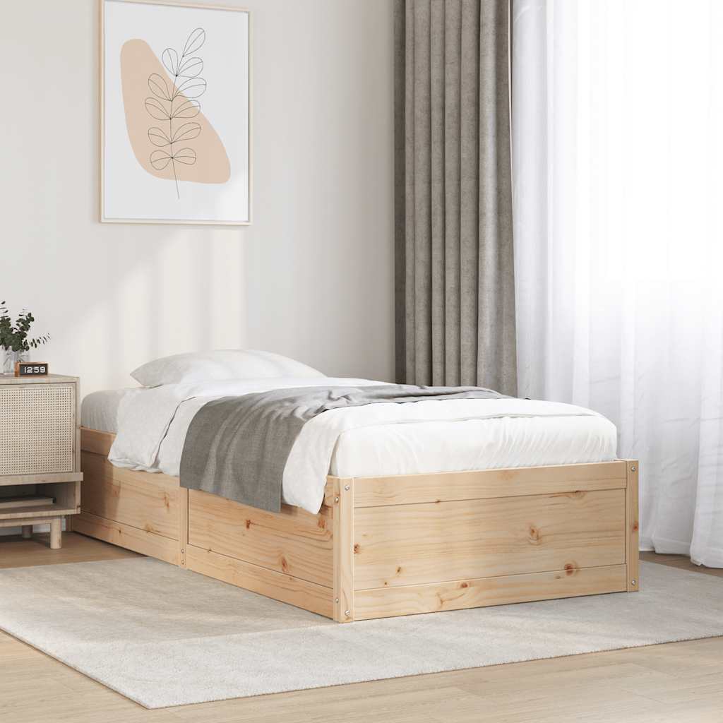 Massivholzbett ohne Matratze Weiß 200x200 cm Kiefernholz