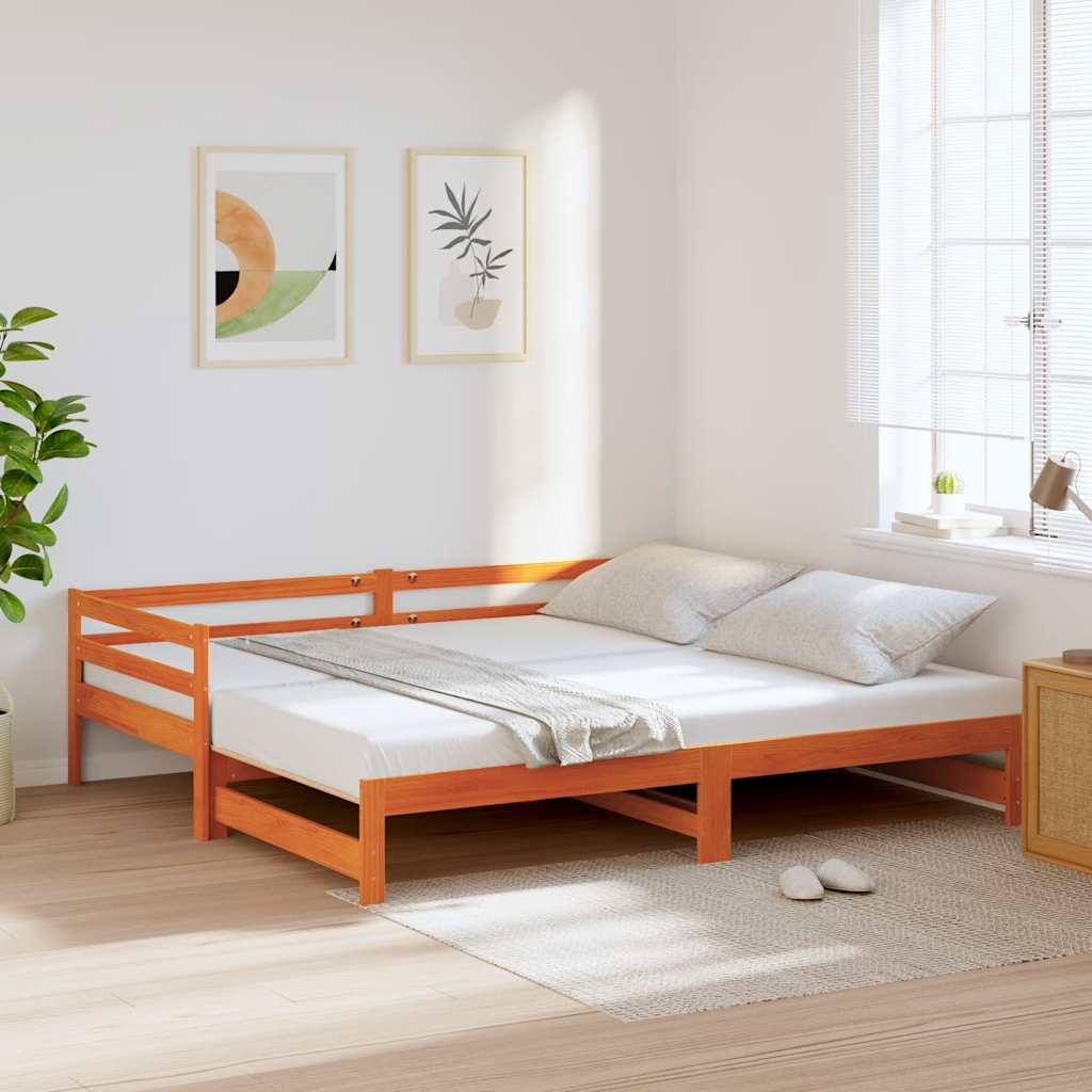 Tagesbett Ausziehbar Massivholz Kiefer 2x(90x200) cm