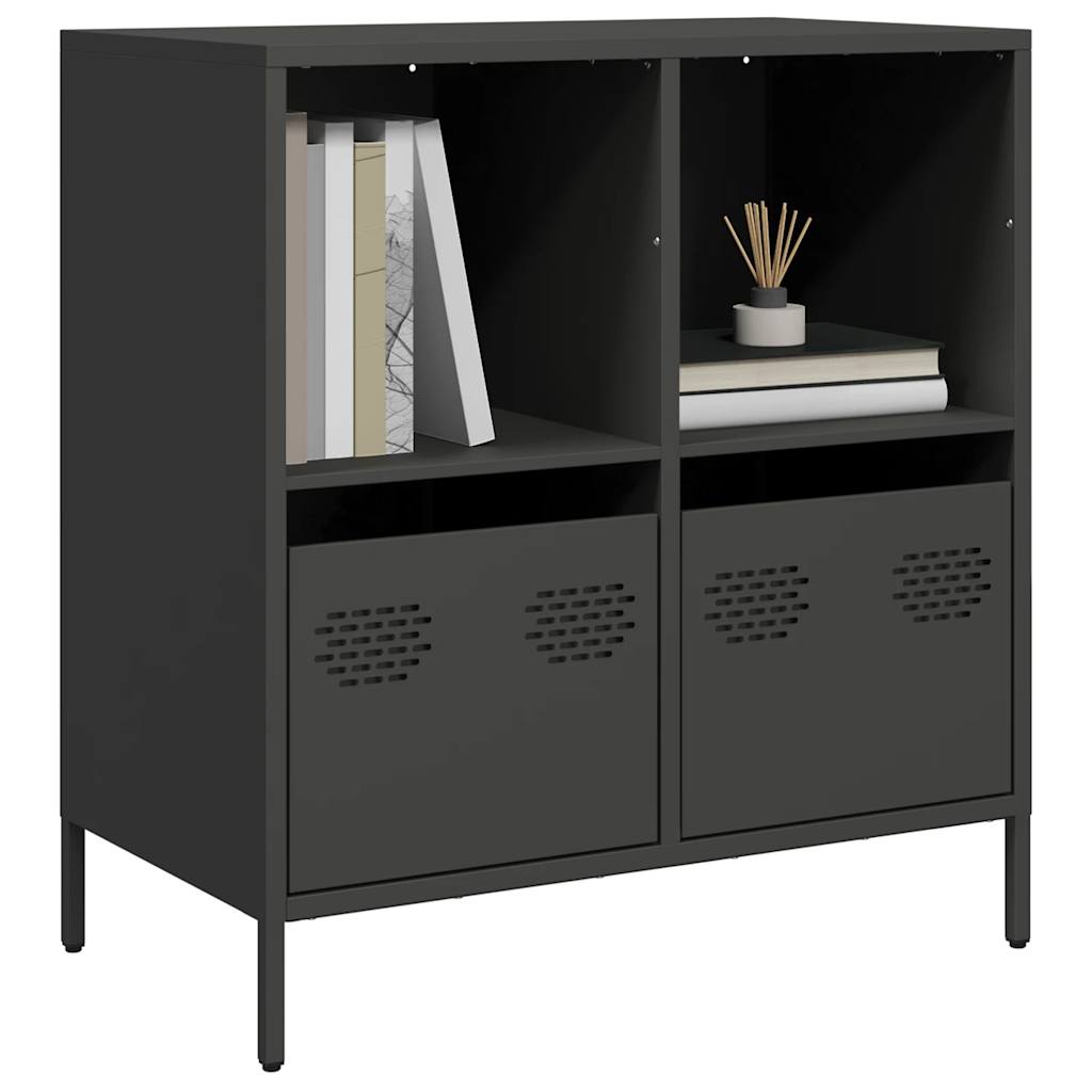 vidaXL Sideboard Schwarz 135x39x73,5 cm Kaltgewalzter Stahl