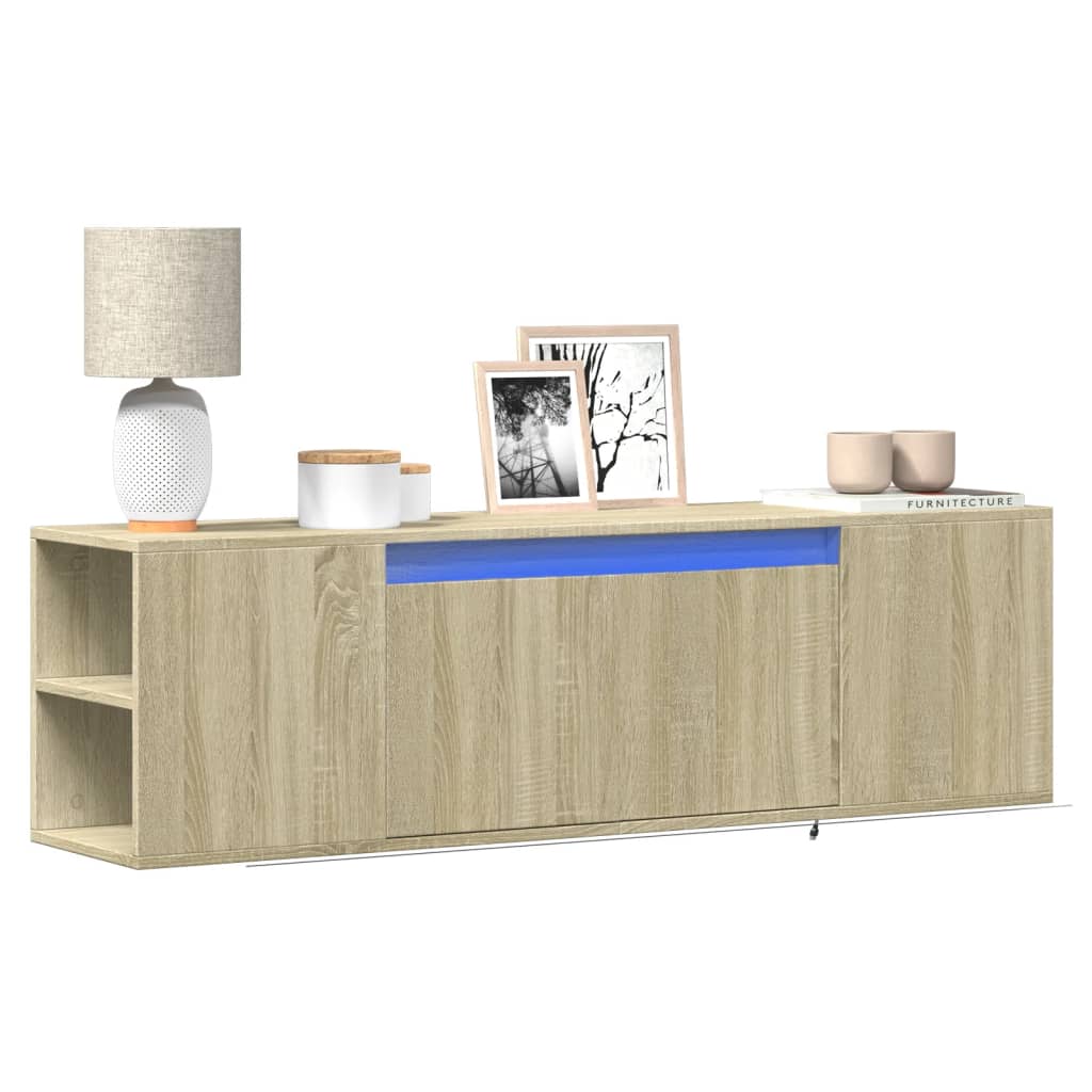 vidaXL TV-Wandschrank mit LED-Beleuchtung Weiß 180x31x39,5 cm