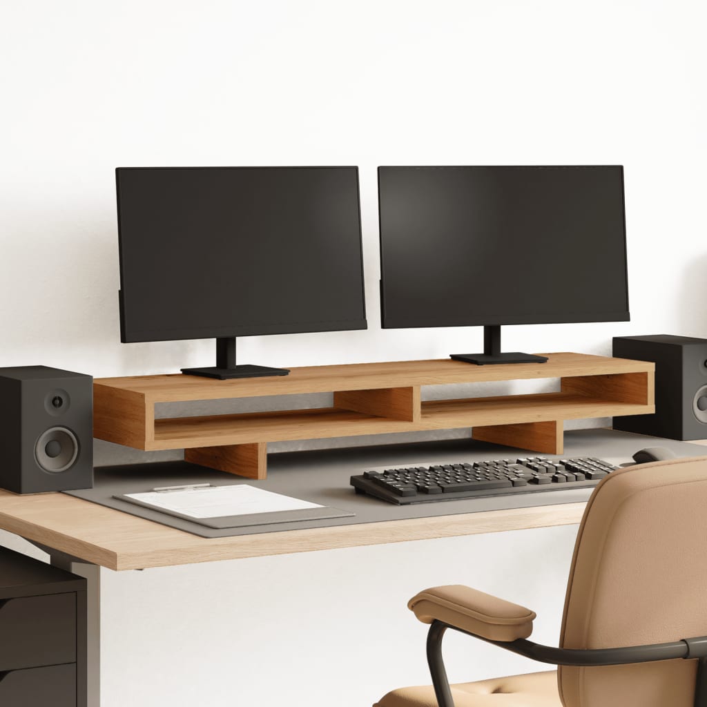 vidaXL Monitor Halterung Schwarz 100 x 27 x 13 cm Holzwerkstoff