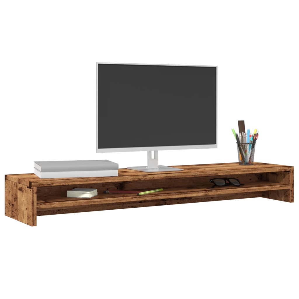 vidaXL Monitorständer Weiß 100x24x13 cm Holzwerkstoff