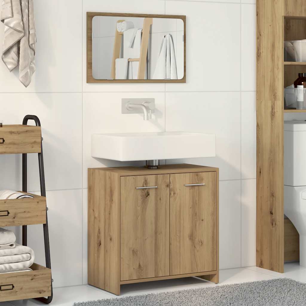 Badmöbel-Set Weiß Holzwerkstoff