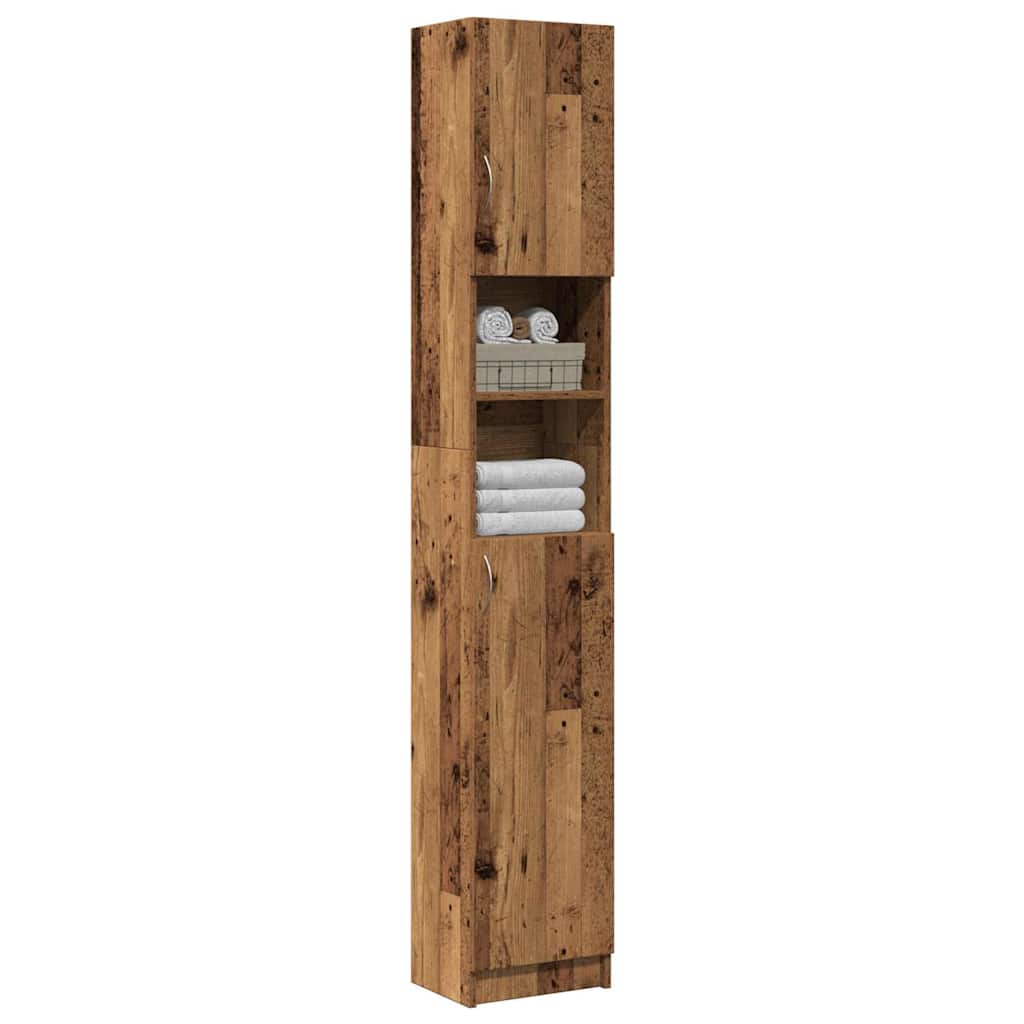 Badezimmerschrank Weiß 32×25,5×190 cm Holzwerkstoff