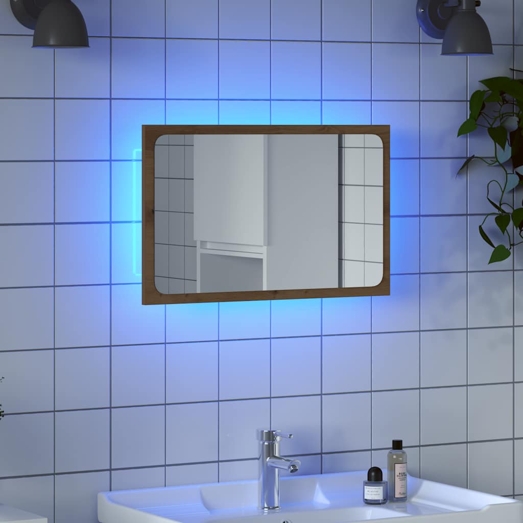 LED-Badspiegel Weiß 60x8,5x37 cm Acryl