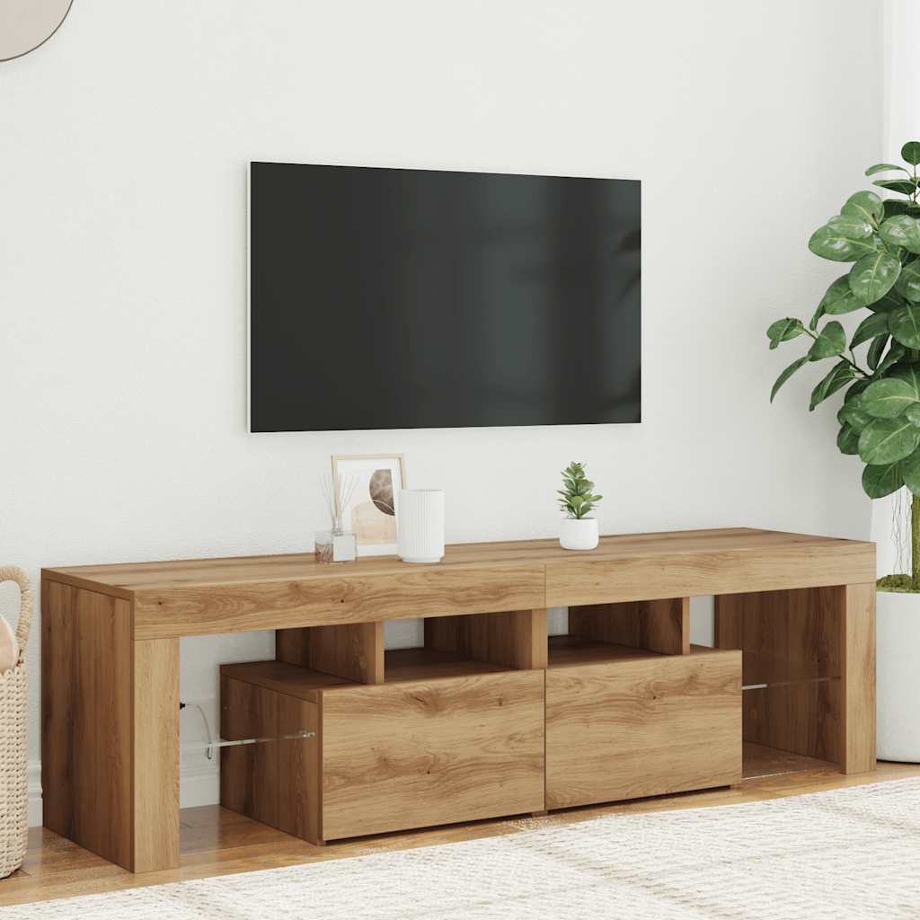 TV-Schrank mit LED-Beleuchtung Weiß 140x36,5x40 cm