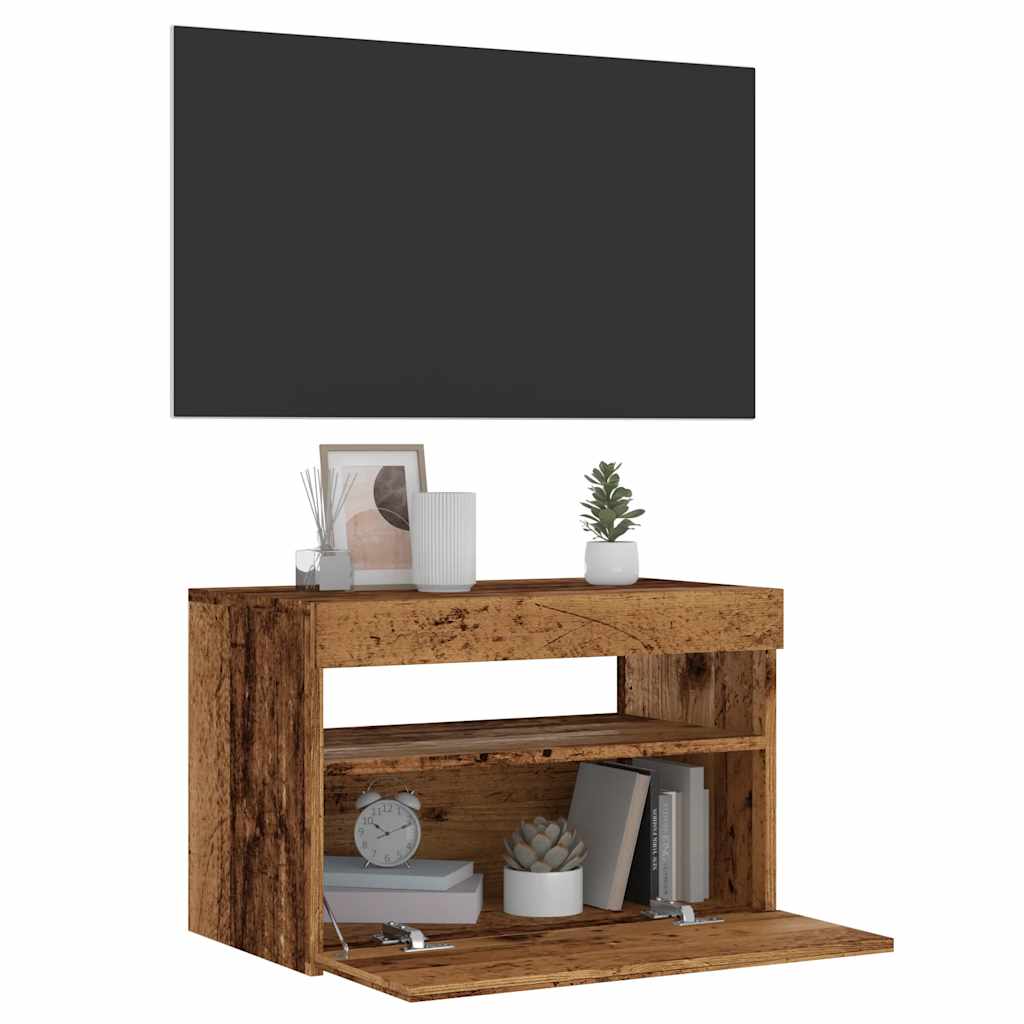 TV-Schrank mit LED-Leuchten Weiß 120x35x40 cm