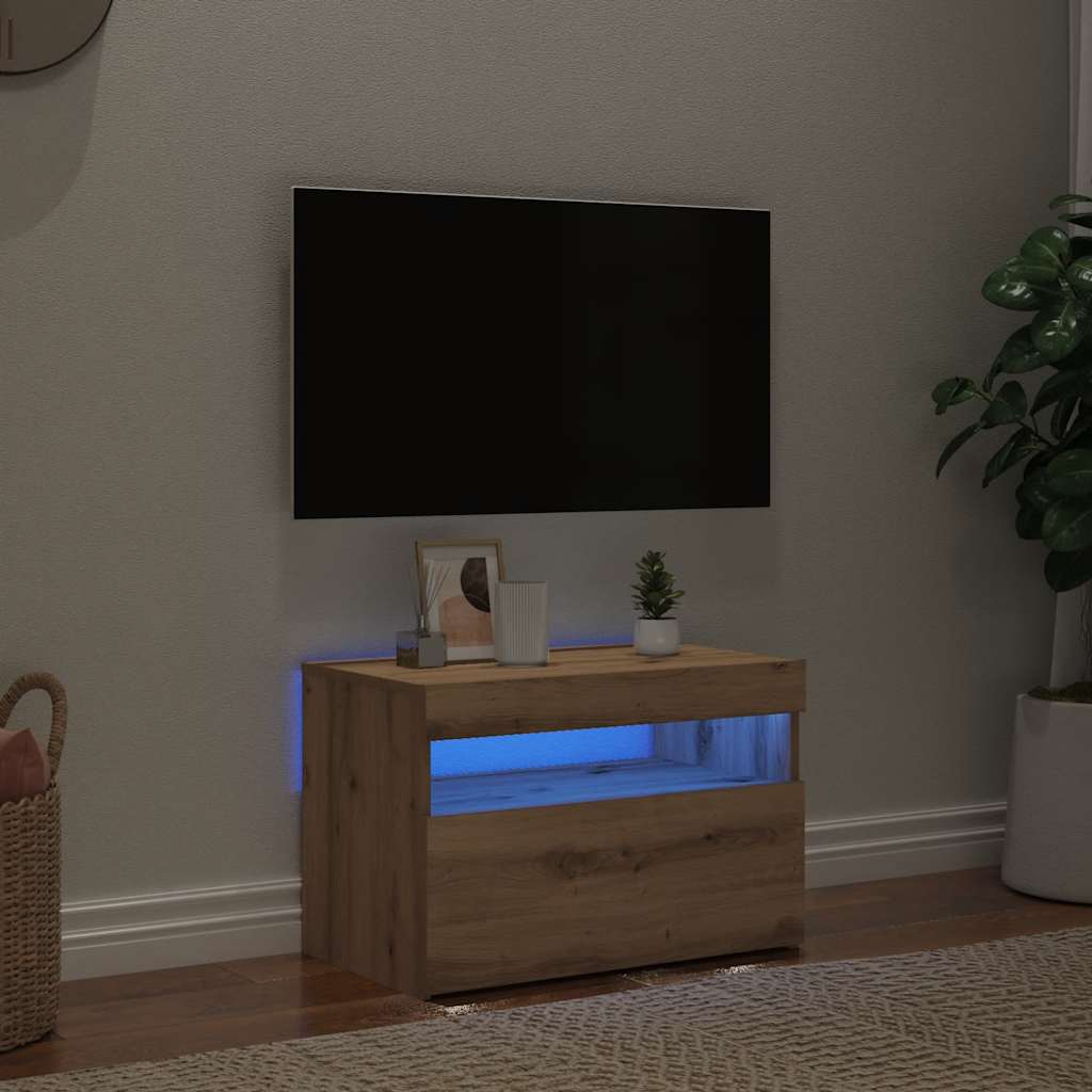 TV-Schrank mit LED-Leuchten Weiß 120x35x40 cm
