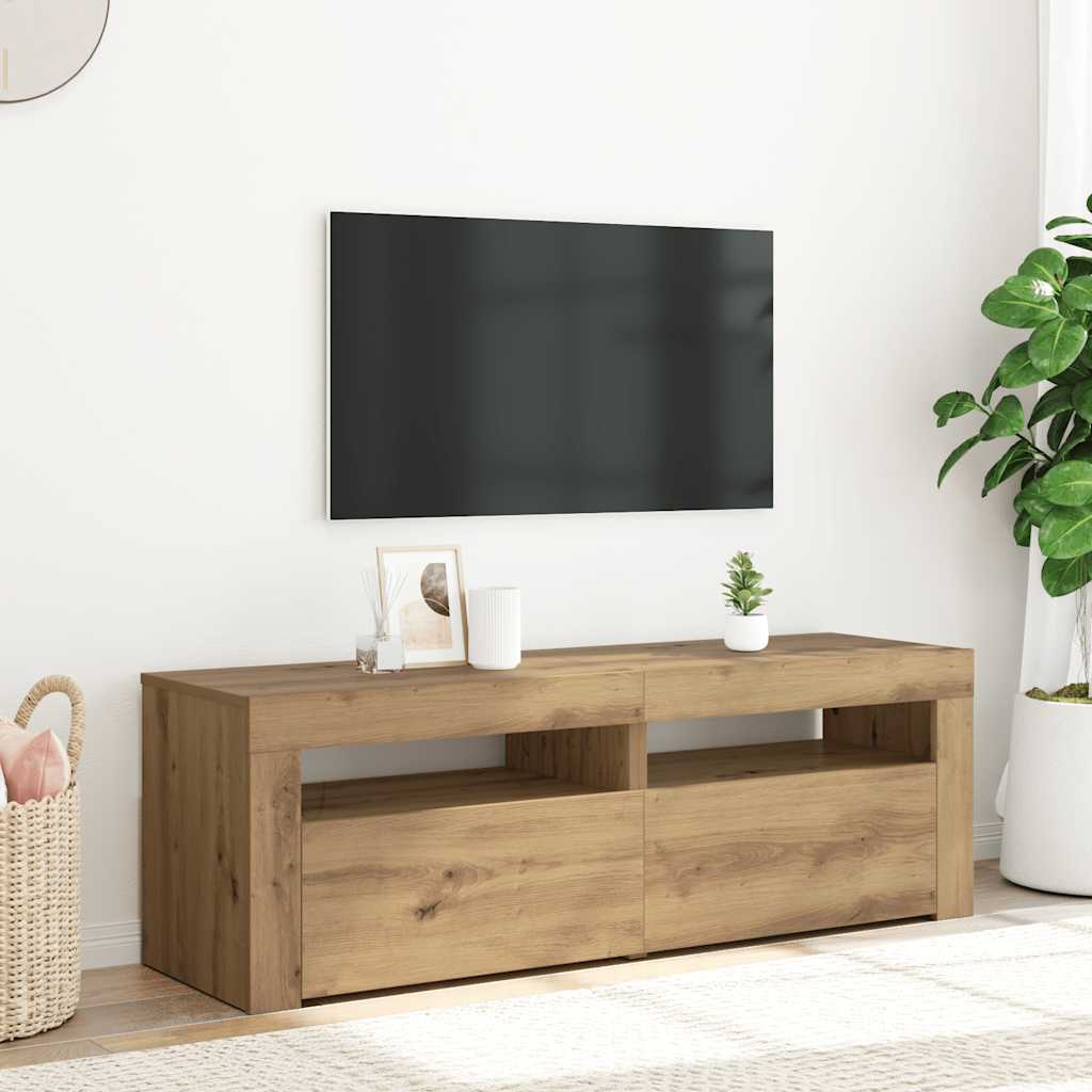 TV-Schrank mit LED-Leuchten Weiß 120x35x40 cm