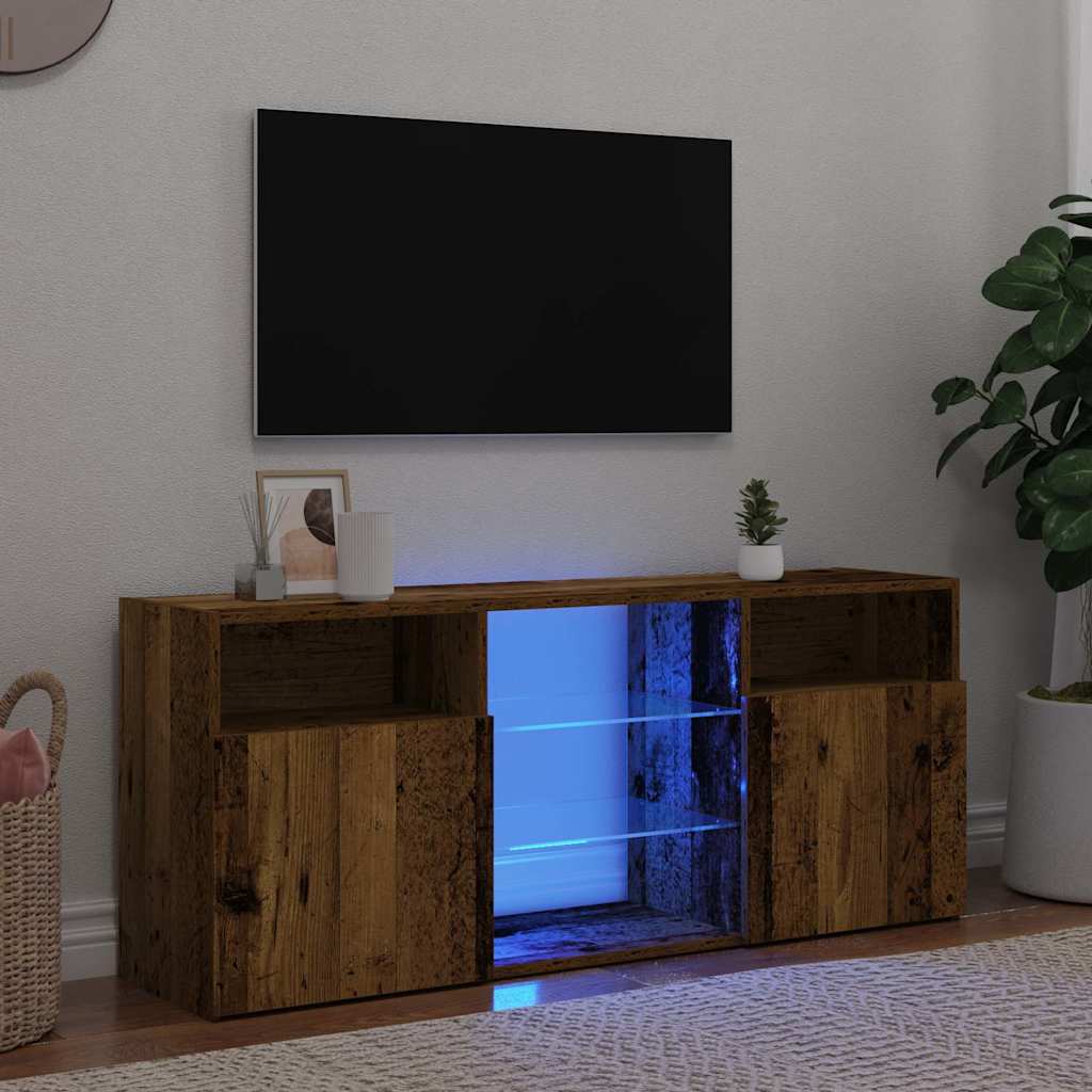 TV-Schrank mit LED-Leuchten Weiß 120x30x50 cm