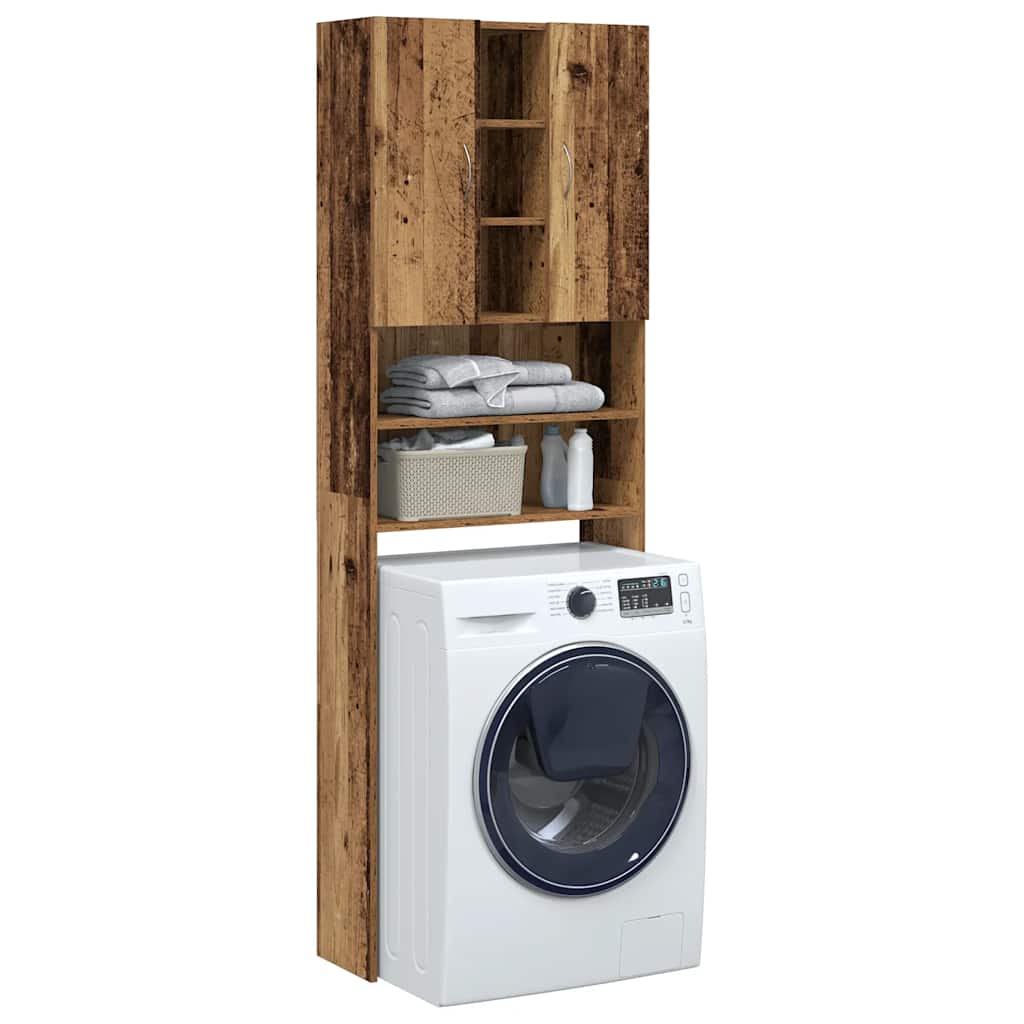 Waschmaschinenschrank Weiß 64x25,5x190 cm