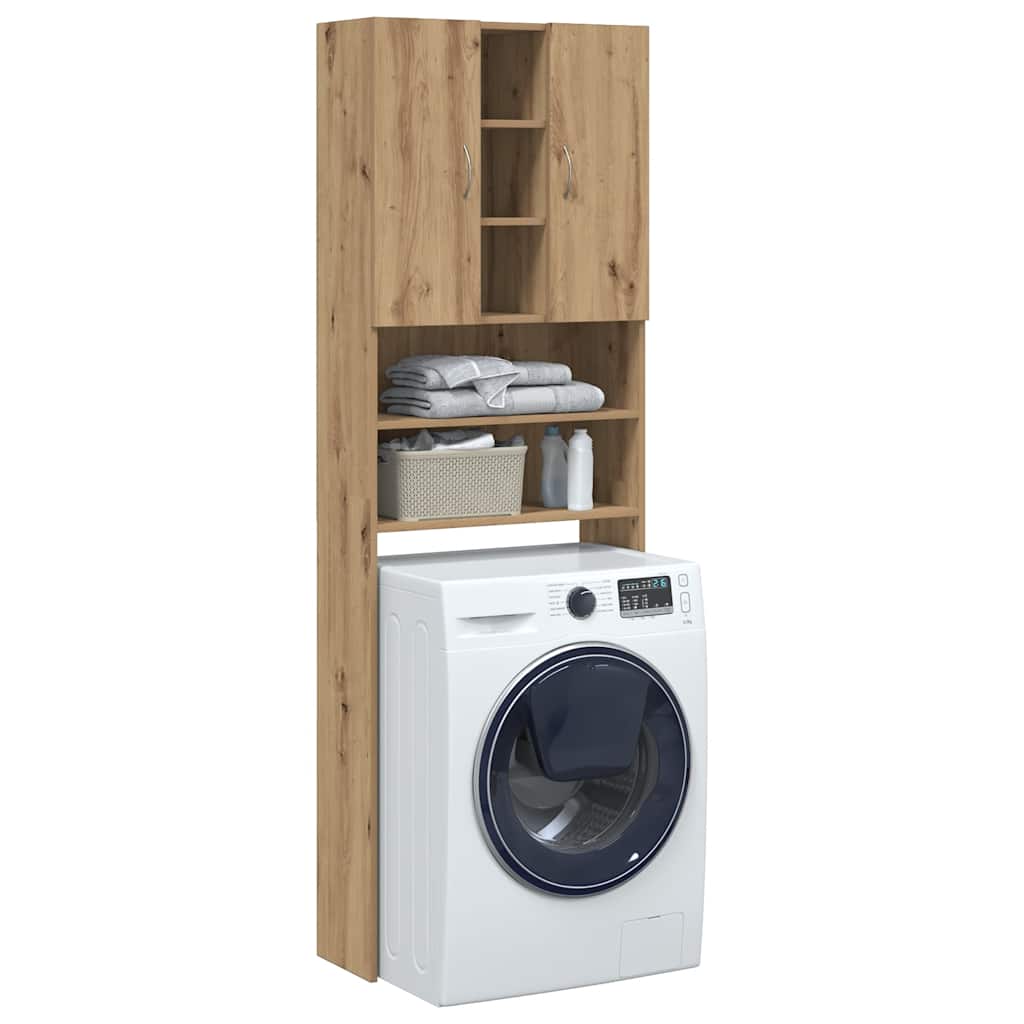 Waschmaschinenschrank Weiß 64x25,5x190 cm