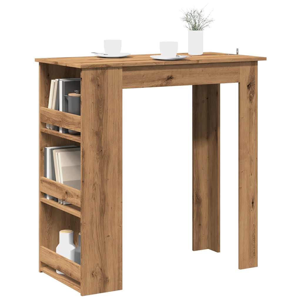 Bartisch mit Ablagefläche Weiß 102x50x103,5 cm Holzwerkstoff