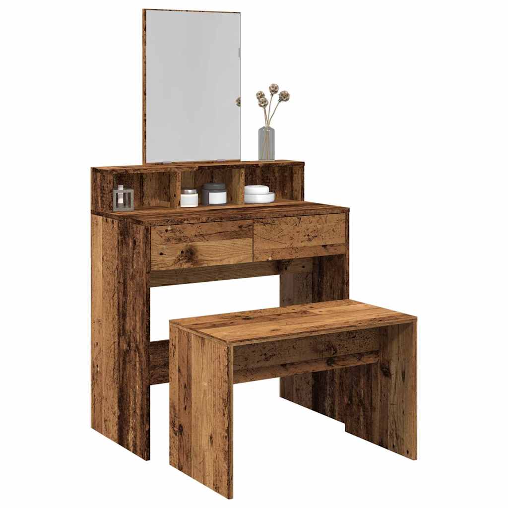 Schminkhocker Weiß 70x35x45 cm Holzwerkstoff