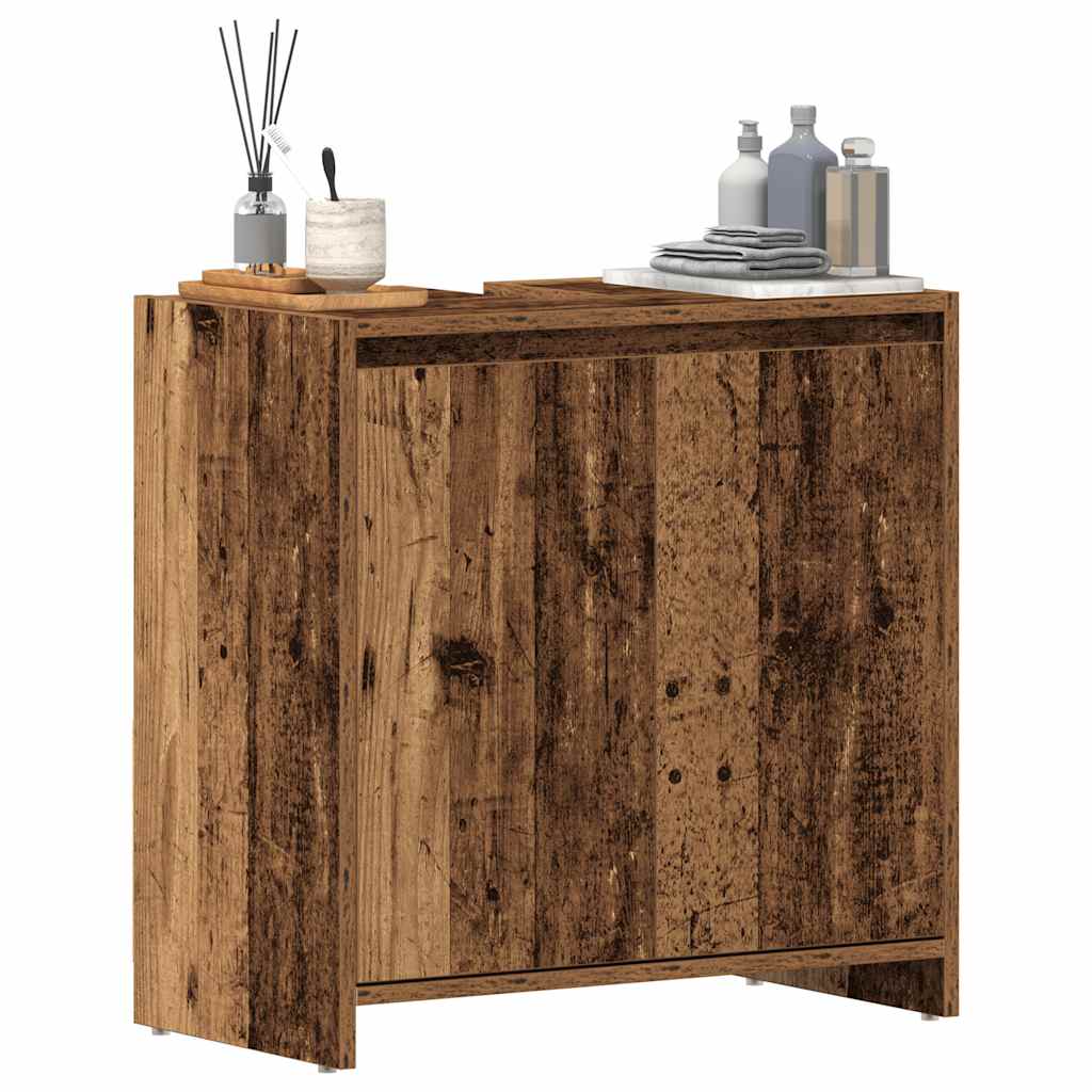 Badezimmerschrank Weiß 60x33x61 cm Holzwerkstoff