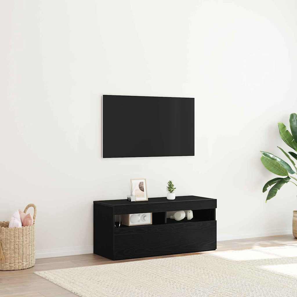 TV-Schrank mit LED-Leuchten Weiß 120x35x40 cm