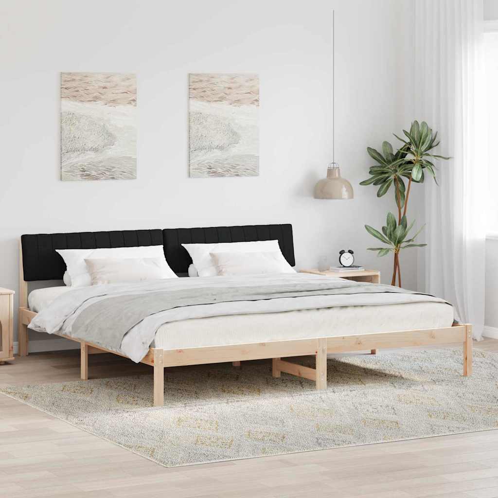 vidaXL Bettgestell Braun und hellgrau 200 x 200 cm Massivholz Kiefer