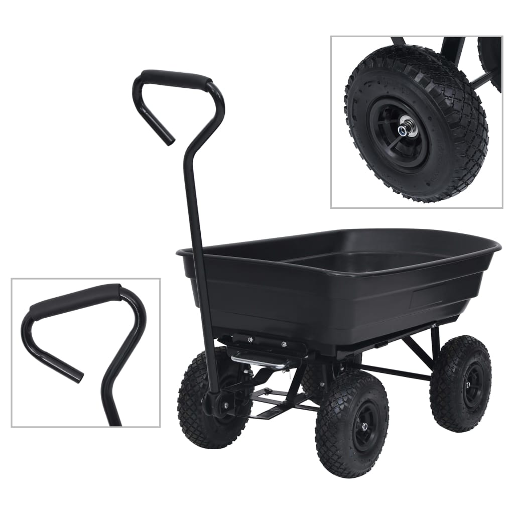 vidaXL Garten-Kippwagen 300 kg 75 L Grün